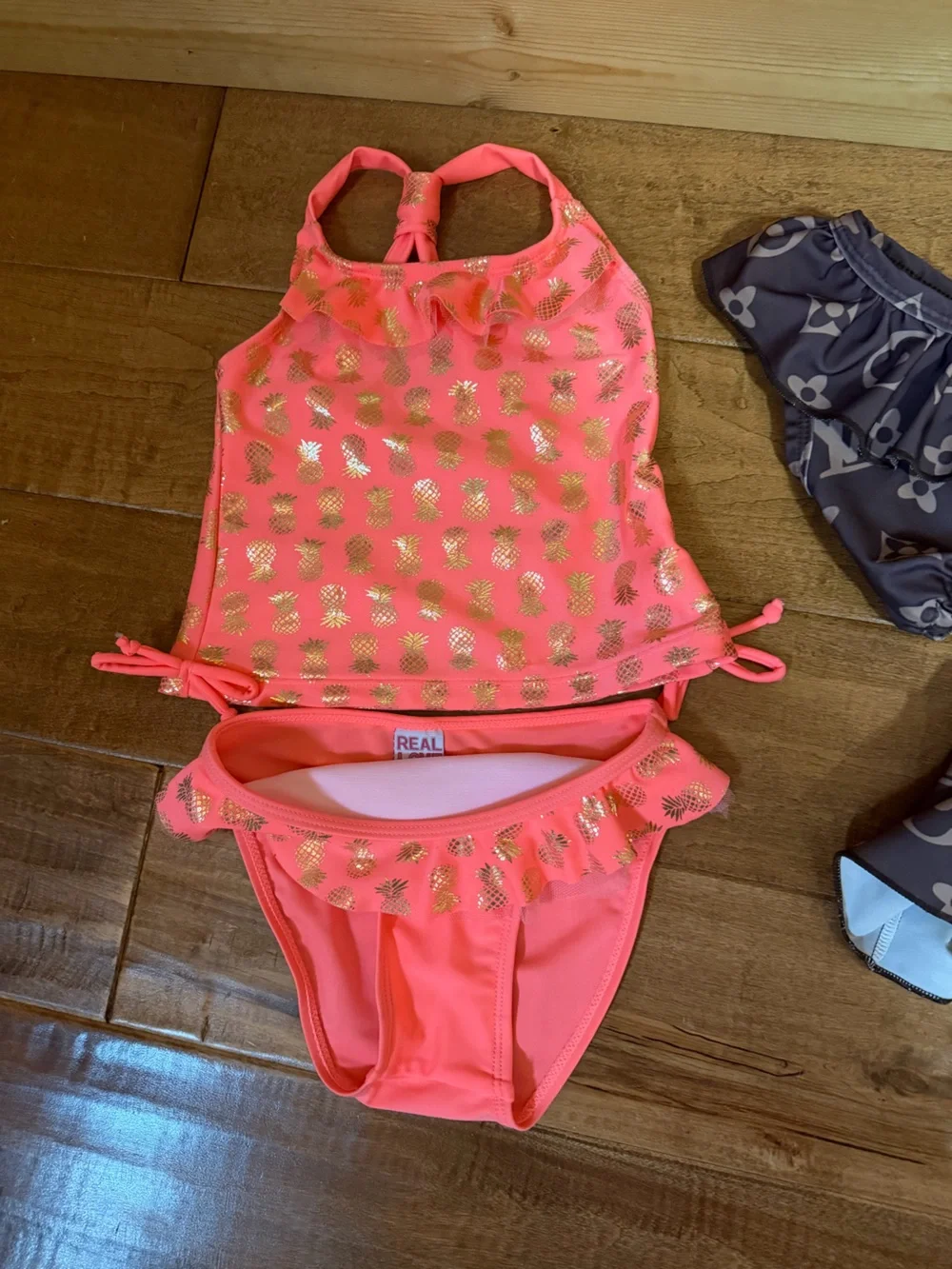 Brown Logo-Print Bikini Set - Brown
